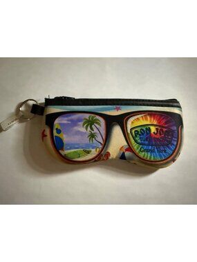 Ron Jon Surf Shop Grand Turk Sunglass Holder Keychain With Colorful Beach Design